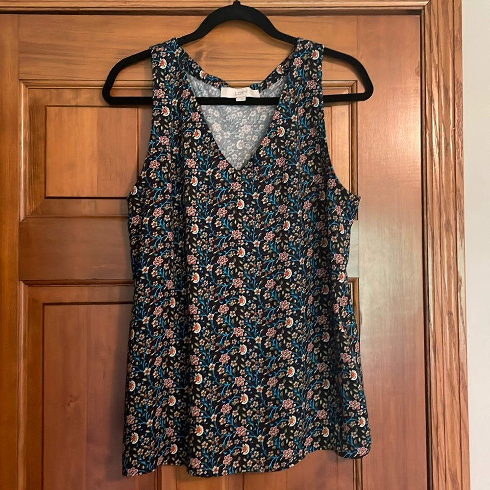 LOFT mixed media sleeveless top